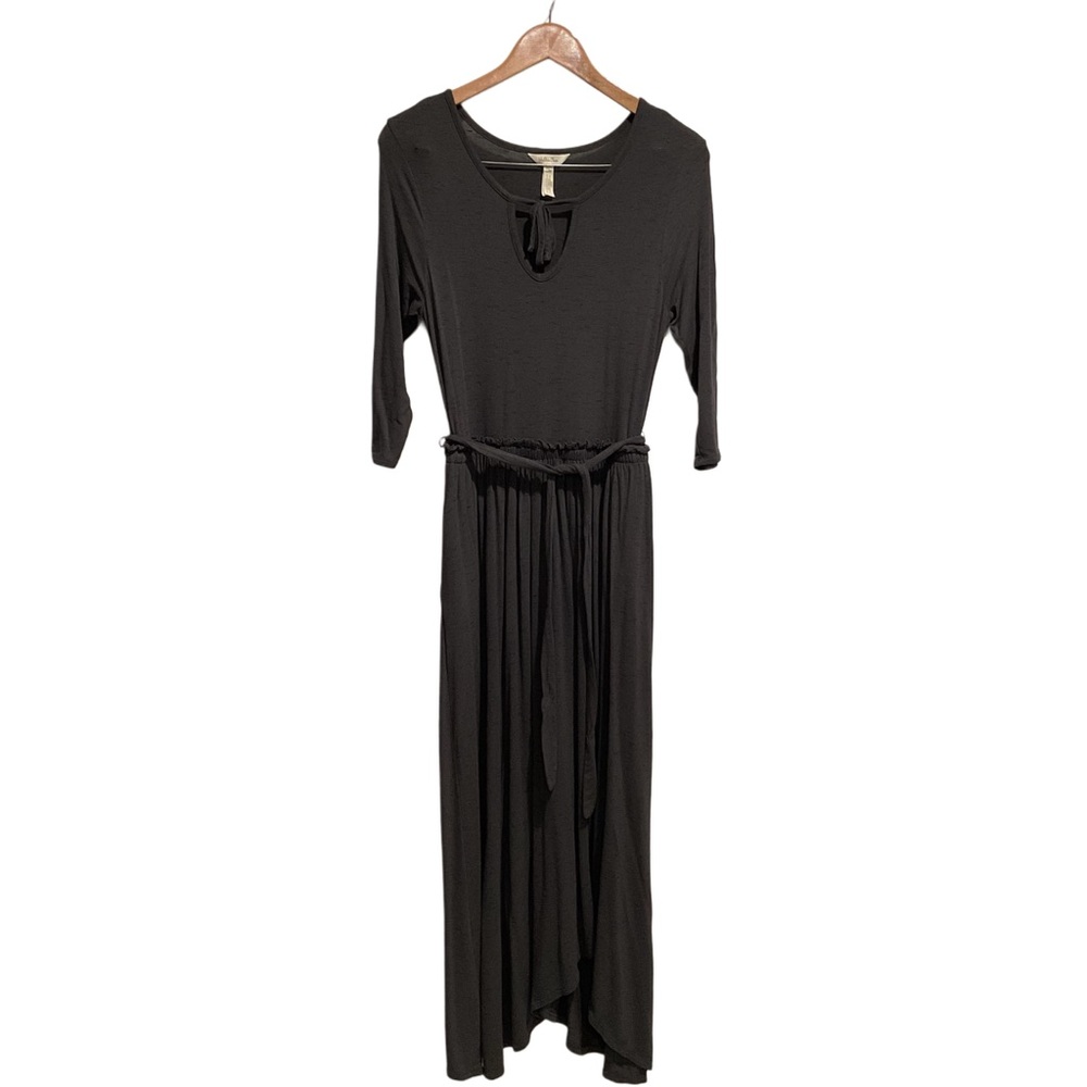 Matilda Jane Modest Peasant Midi Dress Gray Heather 3/4 Sleeve‎